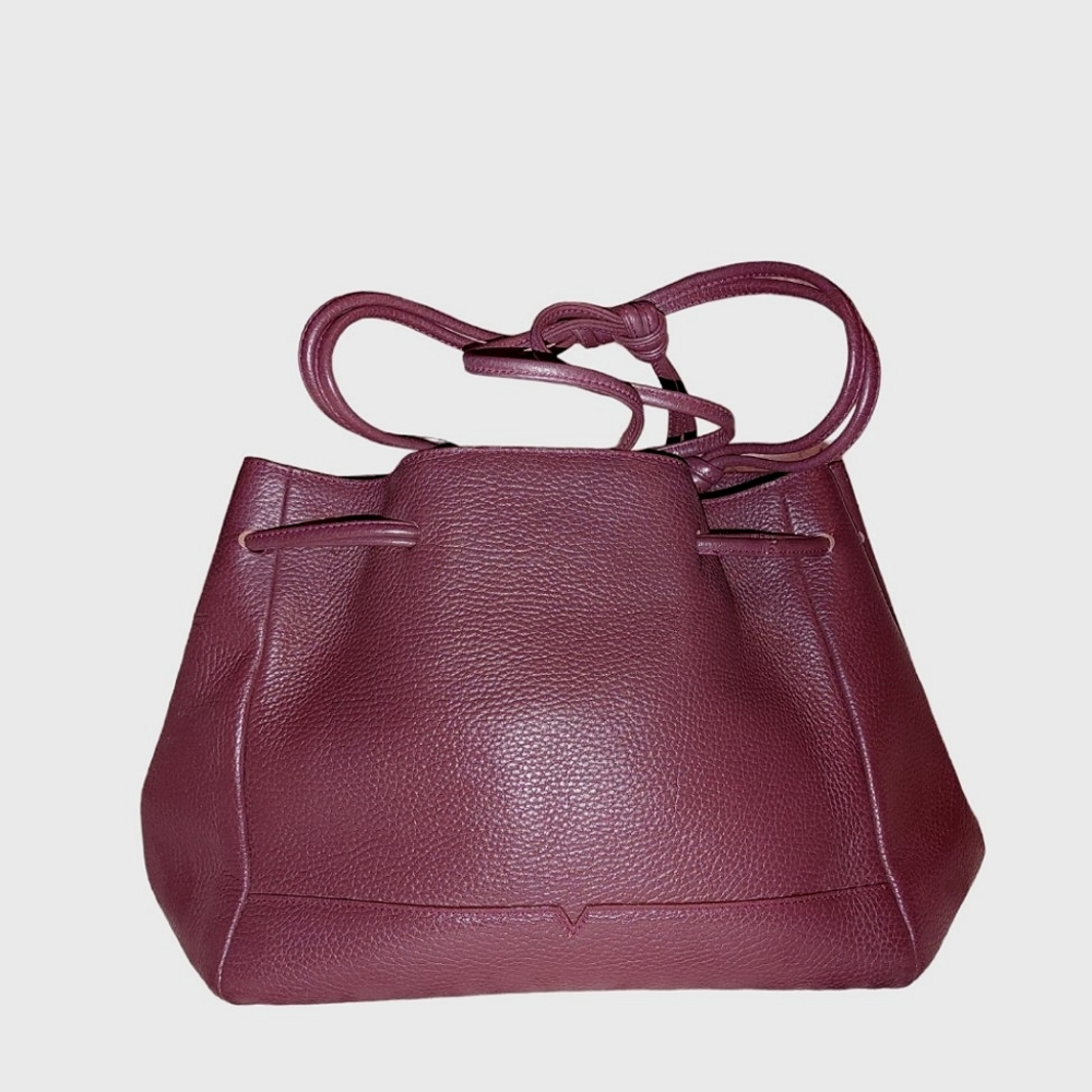 Elegant Burgundy Leather Tote Bag